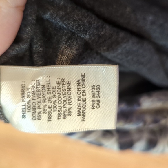 Rebecca Taylor diamond-print baseball tee with silk front panel, women's 6 - Picture 4 of 5